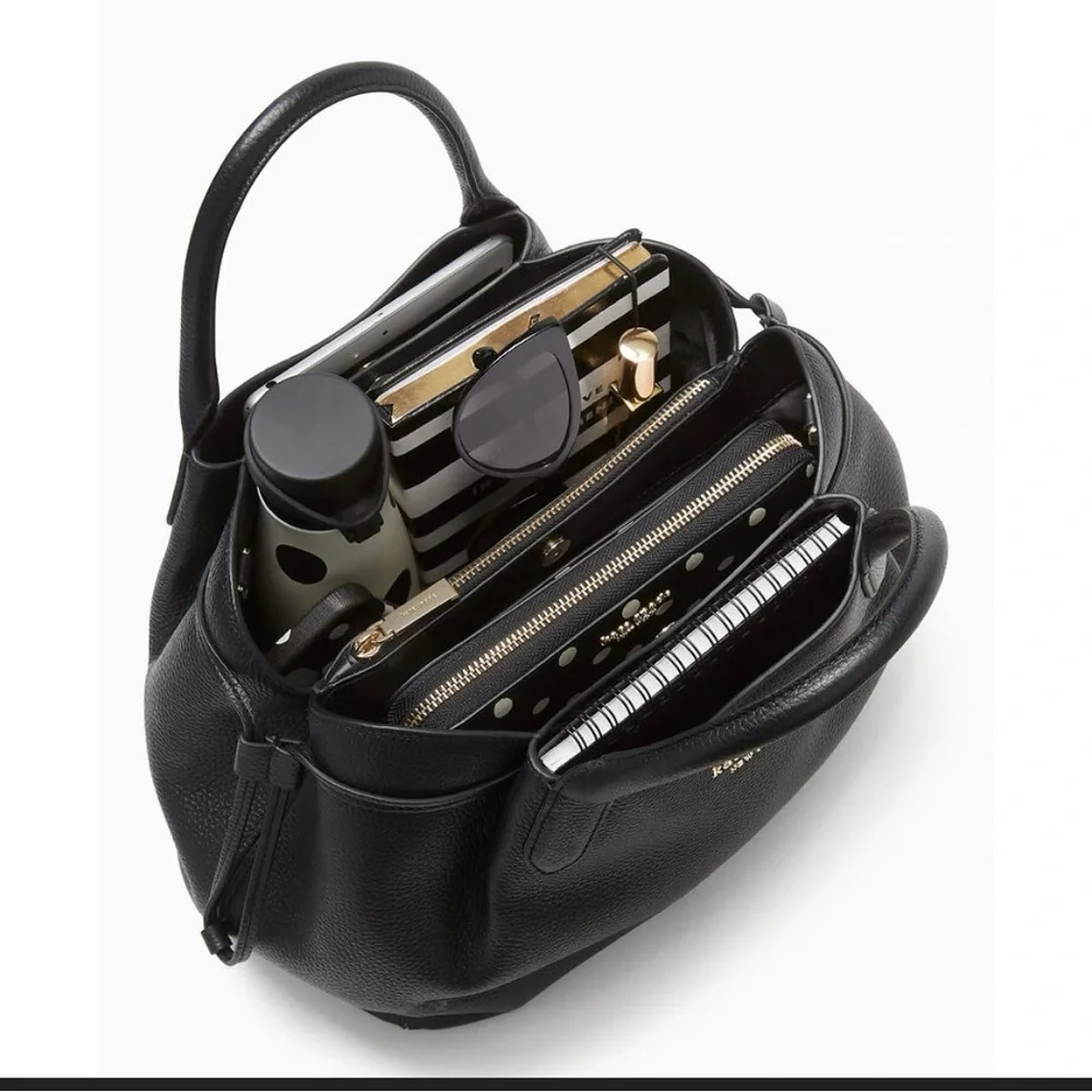 Kate Spade Large Dumpling Satchel. Black Pebbled Leather. NWT. Classic!